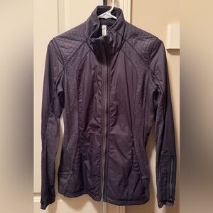Lululemon Dark Gray Heather Mixed Media Full Zip Running Jacket Size 6